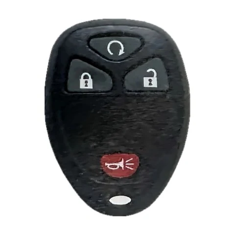 GM four-button keyless-entry remote with remote start, lock, unlock and panic buttons