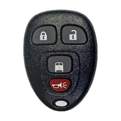 GM four-button van keyless-entry remote with lock, unlock, rear door and panic buttons