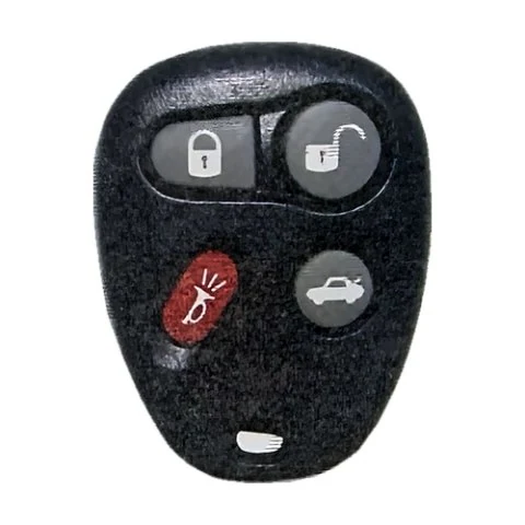 GM four-button keyless-entry remote with lock, unlock, panic and trunk icons
