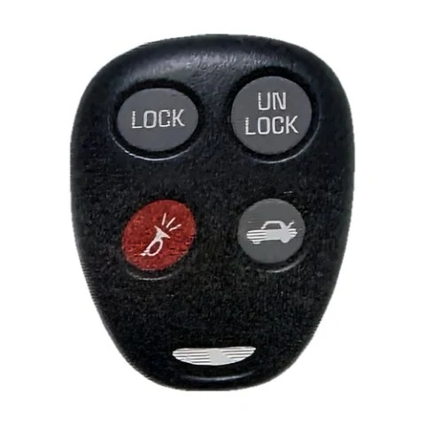 GM four-button keyless-entry remote with lock, unlock, panic and trunk buttons