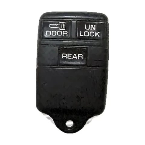 Older GM rectangular keyless-entry remote with door, unlock and rear buttons